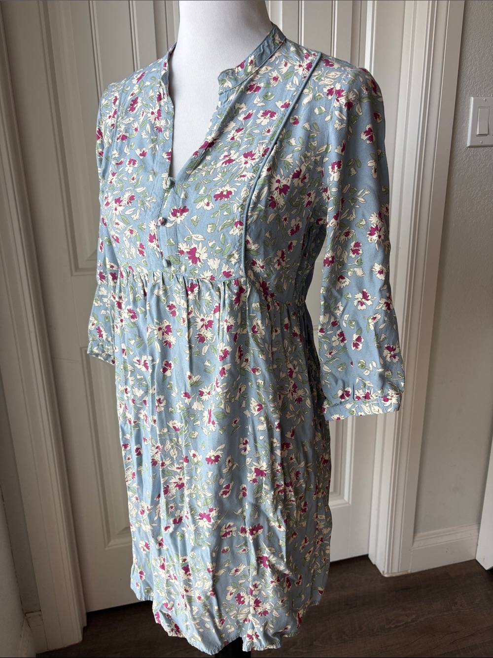 Seraphine Light Blue Floral Maternity Dress